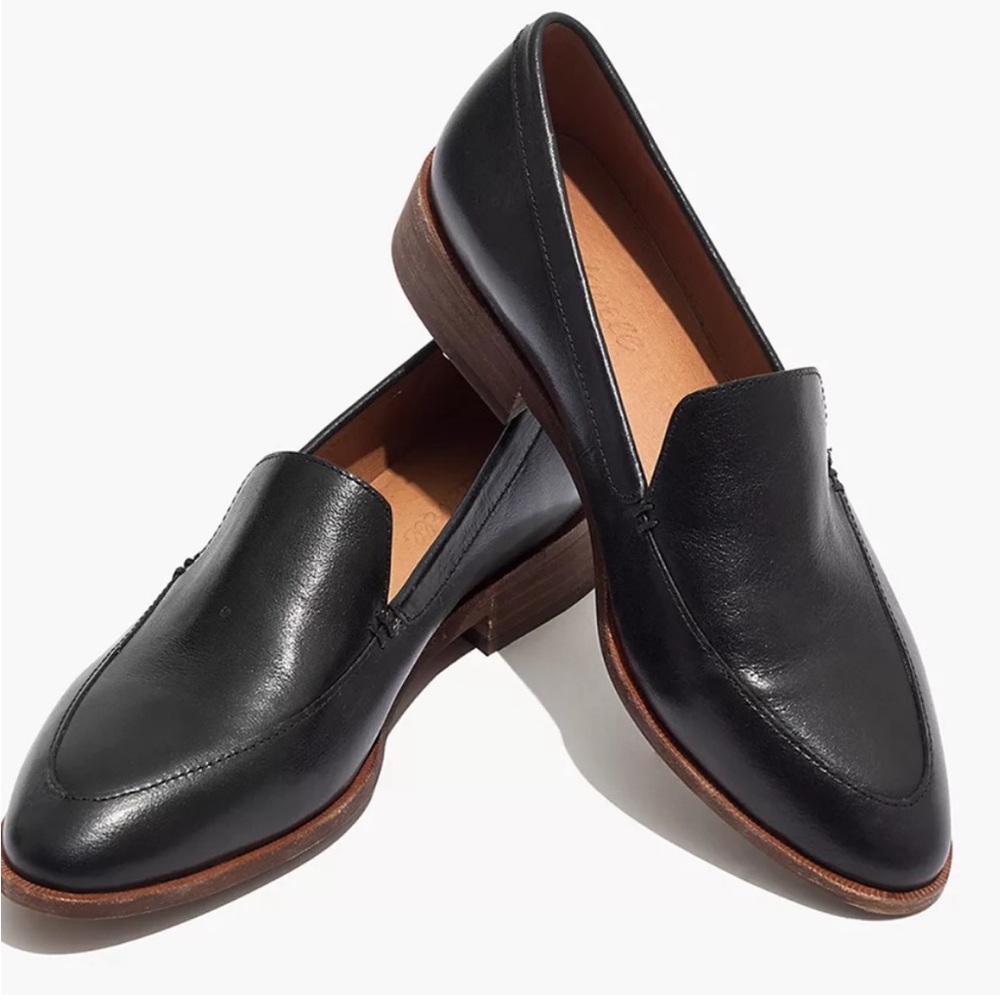 Madewell Francis Black Leather Loafers Flats